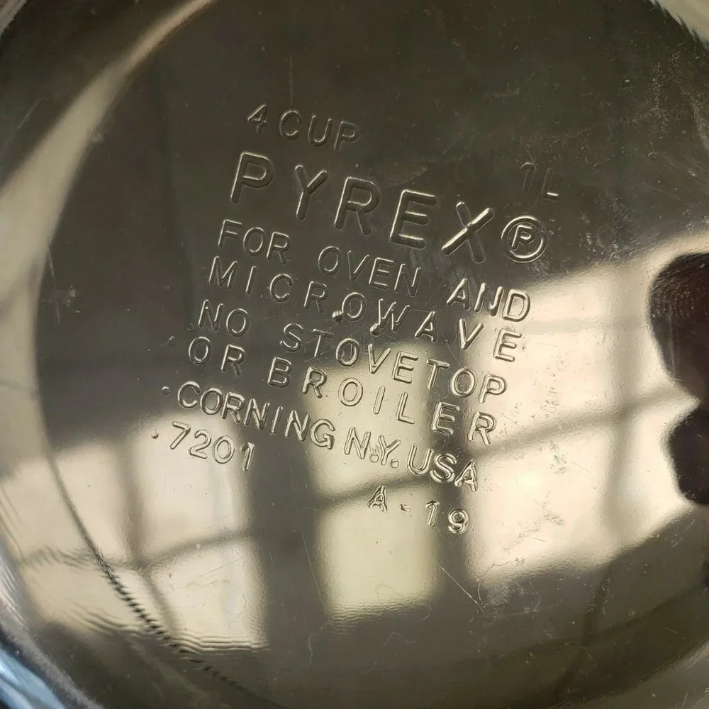 Pyrex 2 set loaf pan and small #7201 mixing bowl clear glass